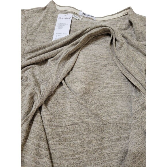 Bearsland Maternity XL Nursing Top Long Sleeve Oatmeal Layered Stretch F11.1 - Picture 12 of 13